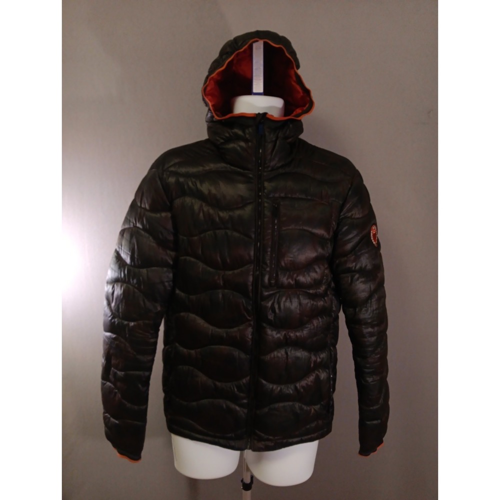 Superdry Jacket Mens Quilted Camo Puffer Hoodie Insulated Sz Small Rare Y2K